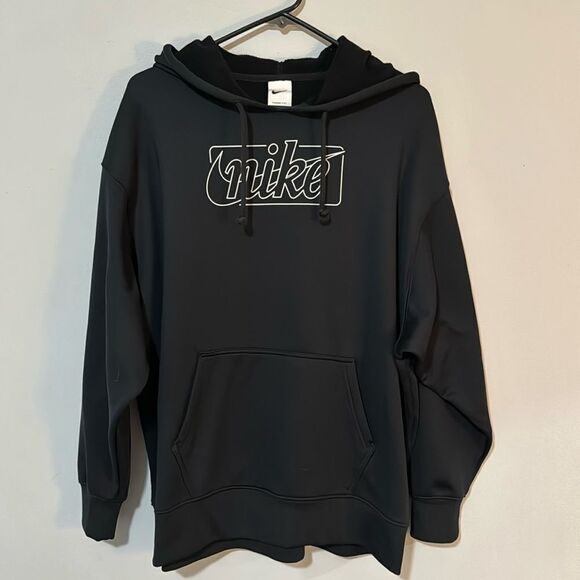 Nike Therma-Fit Black & White Logo Hoodie L - Picture 1 of 6